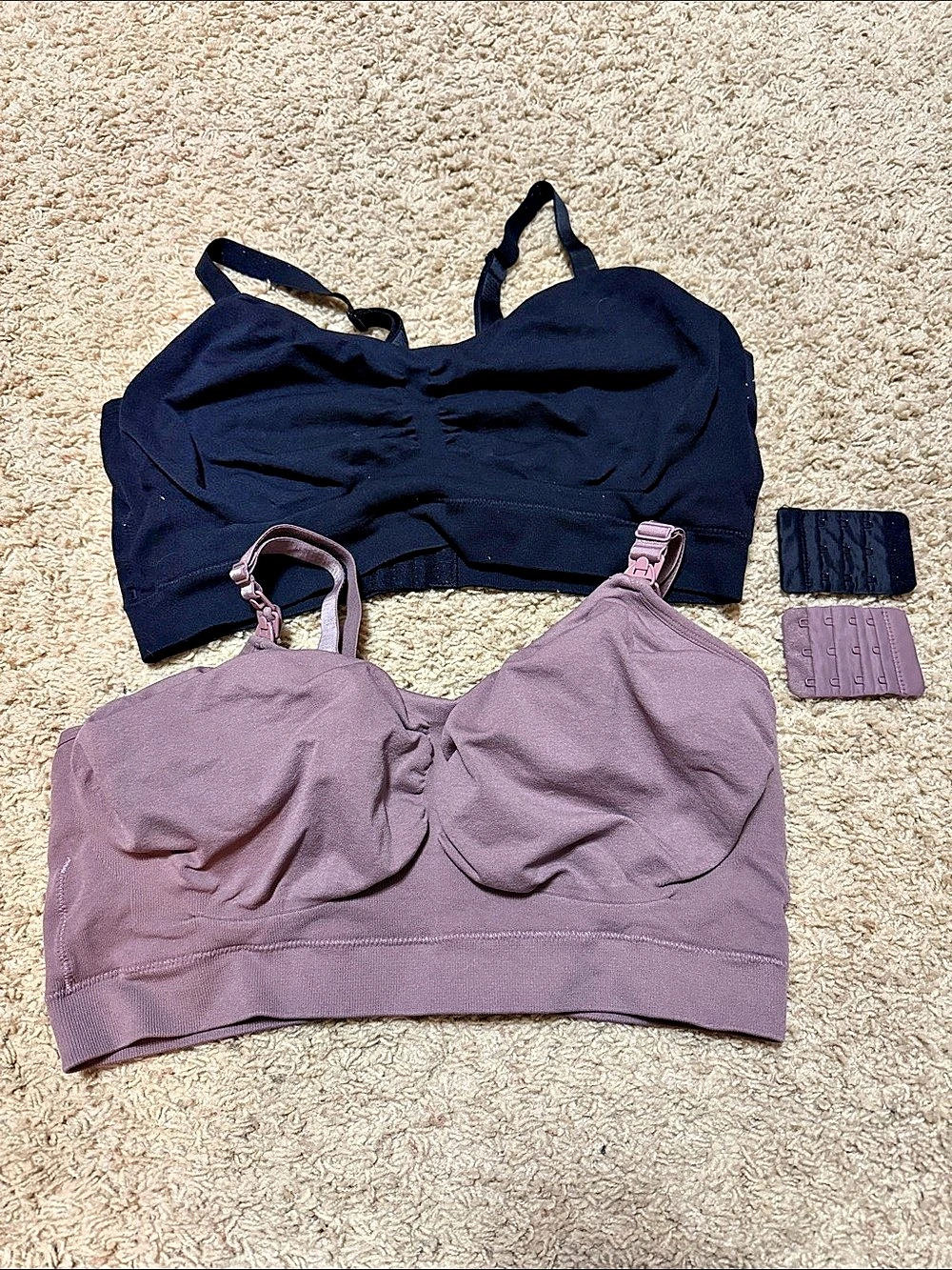 essentials by Kindred Bravely 1x Busty Nursing Bra (2) Black & Mauve